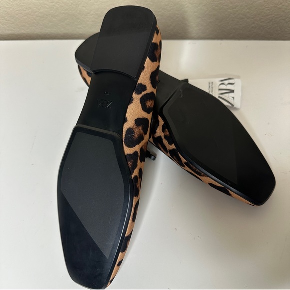 ZARA Animal Print Ballet Flats Leopard - Picture 4 of 14